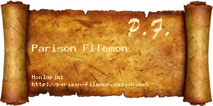 Parison Filemon névjegykártya